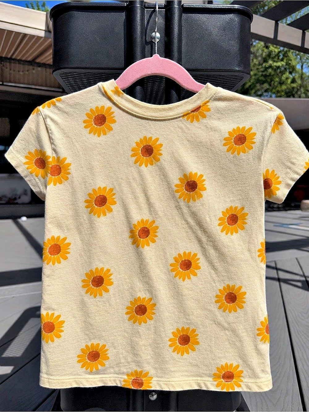 Floral Short Sleeve Tee in Yellow & Cream